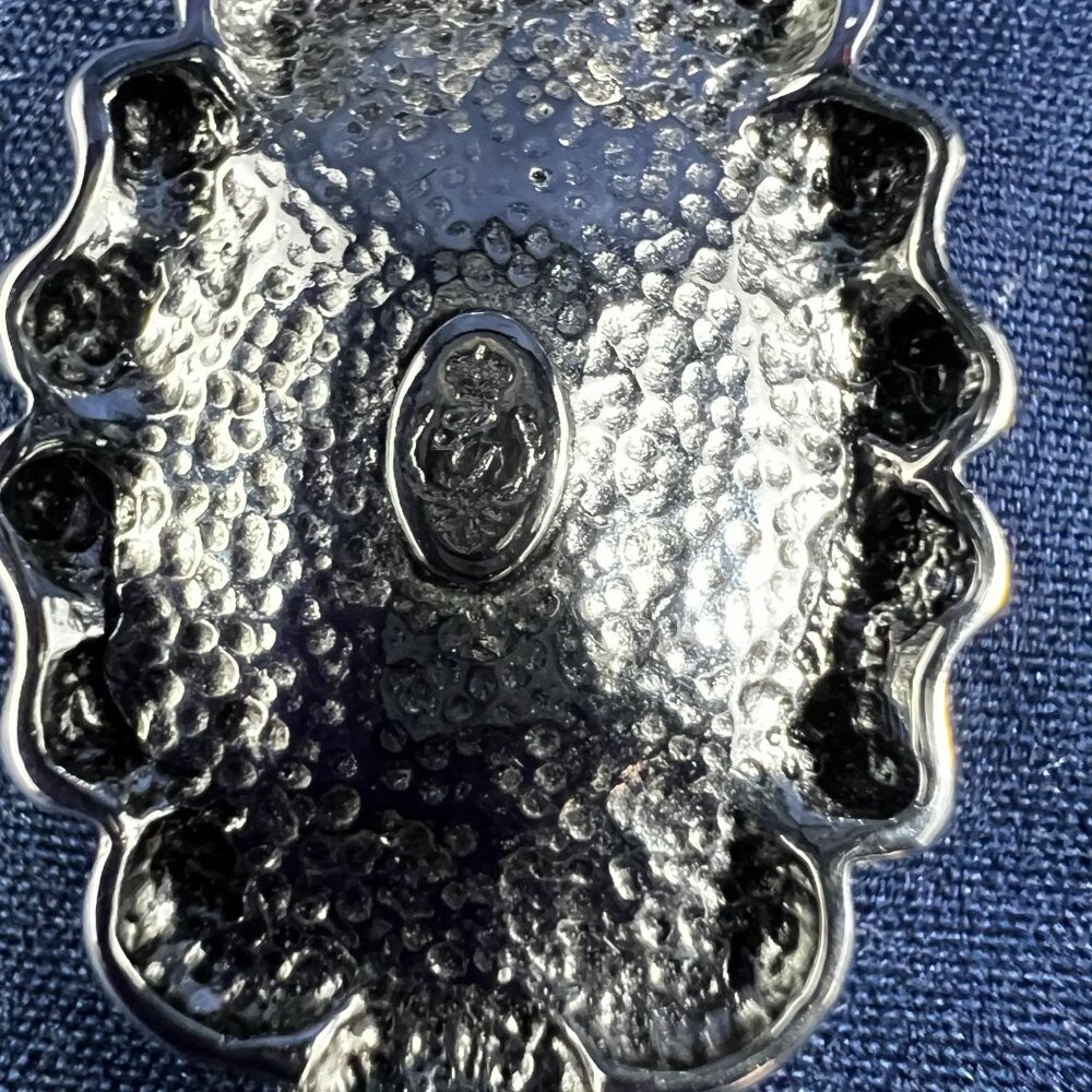 Vintage Sterling Silver Pendant Set With Blue & Black Stones Ornate Designs - Picture 3 of 6